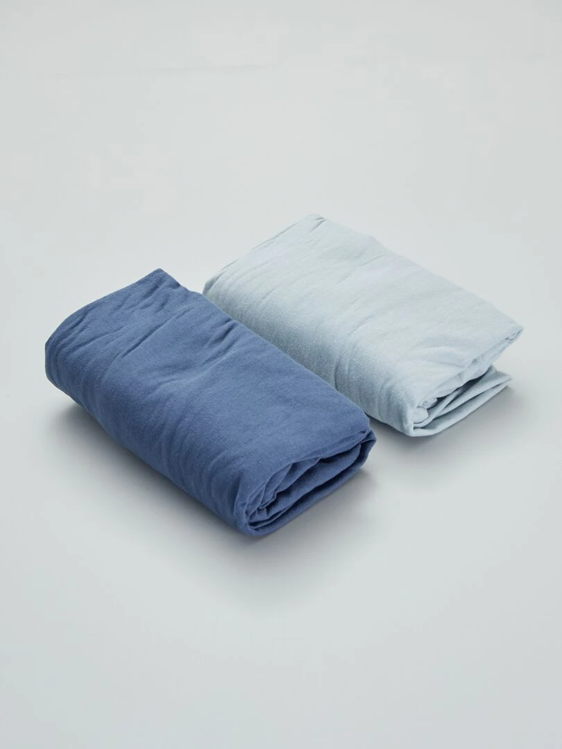 Drap housse Lot de 2 Bleu