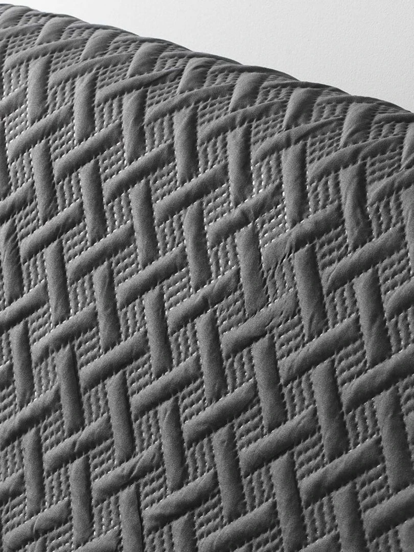 Protège canapé 3 places matelassé 279x179 uni Lounge anthracite   Gris