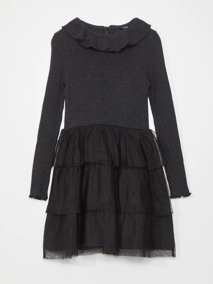 Robe en velours côtelé noir