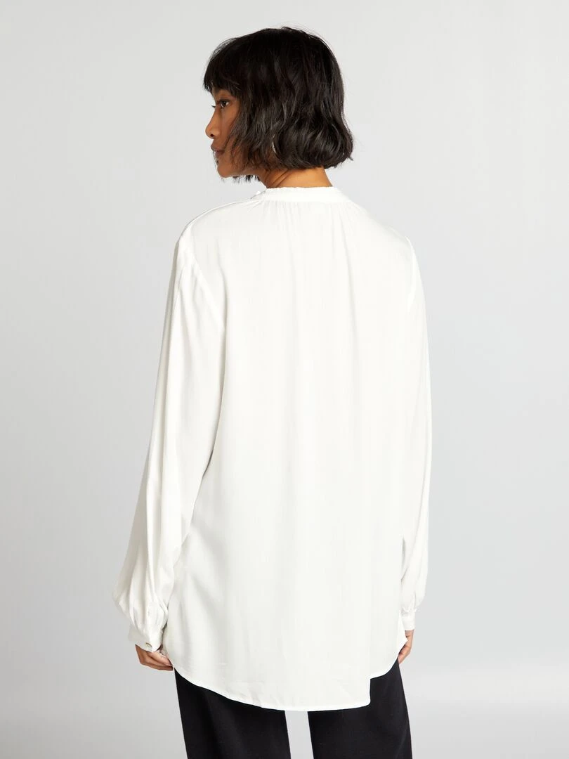 Chemisier à col mao   Blanc