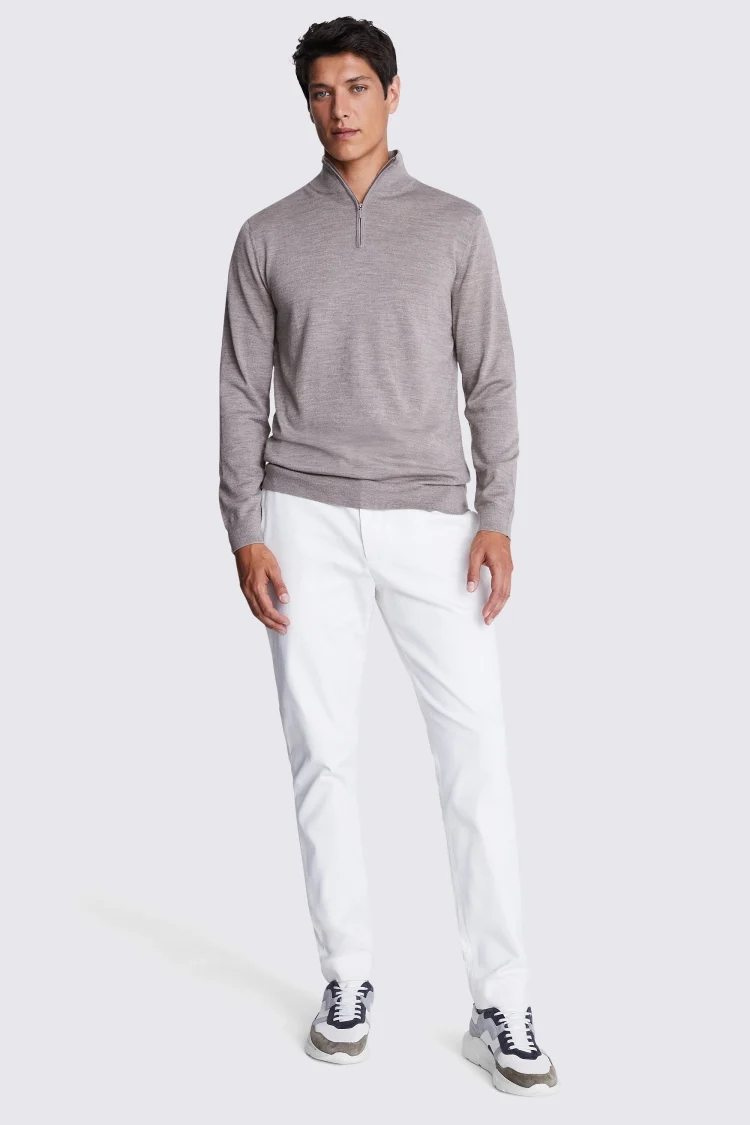 White Merino Mock-Neck Jumper   Buy Online at Moss