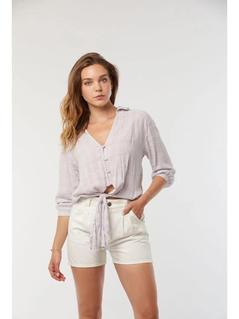 Lee Cooper   Chemise manches 3/4 coton regular DATINA   Violet clair