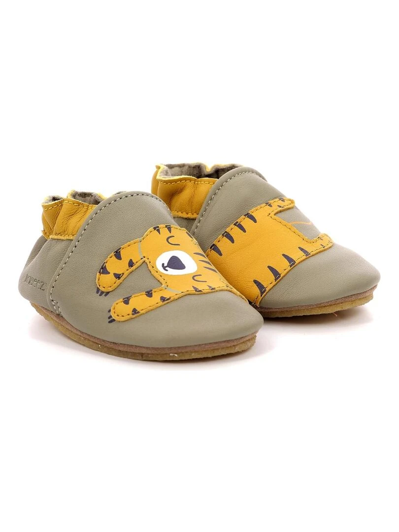 Chaussons Cuir Tiger Nap Crp Kaki