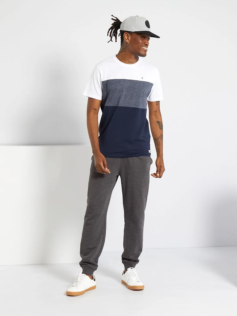 Pantalon uni en molleton   anthracite