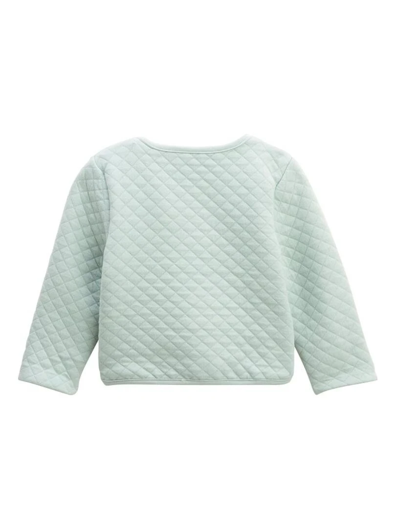 Gilet bébé réversible en coton matelassé Kimi Ecru
