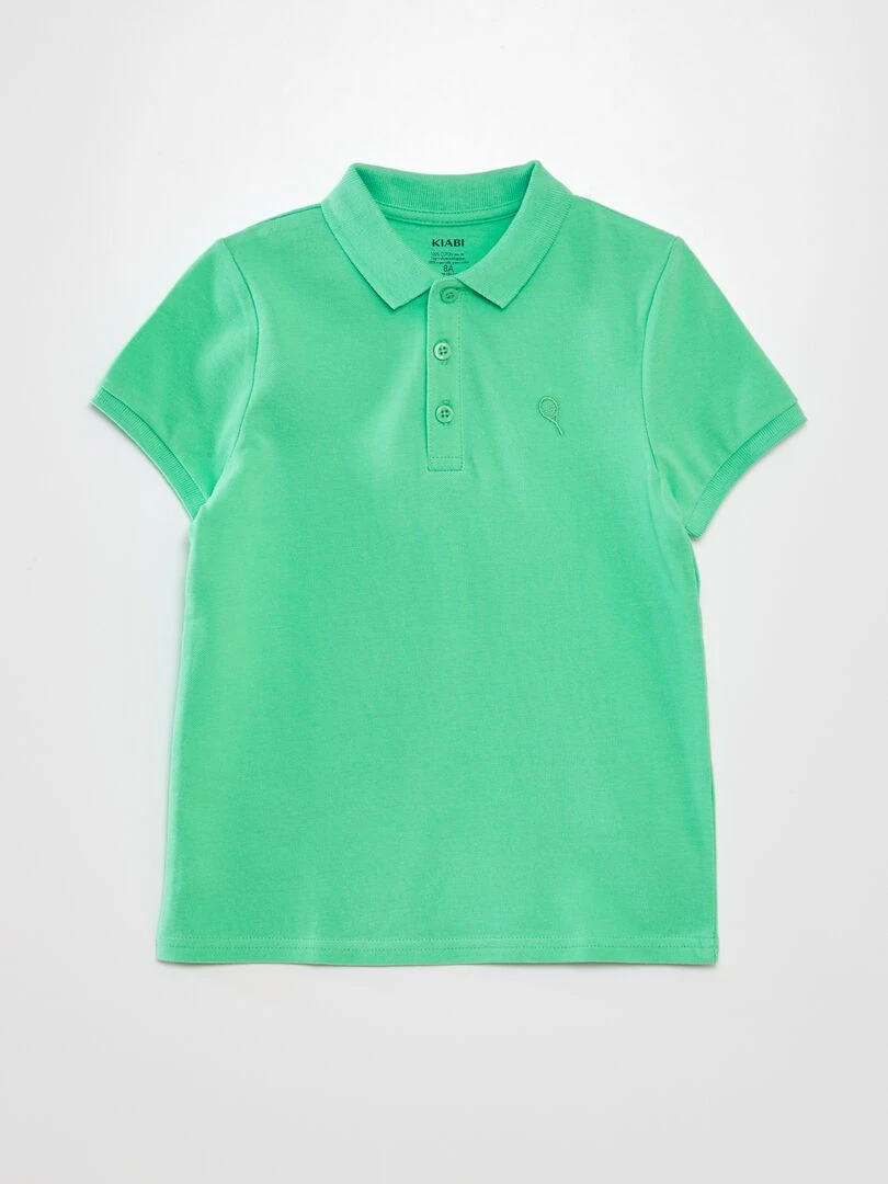 Polo en piqué de coton VERT