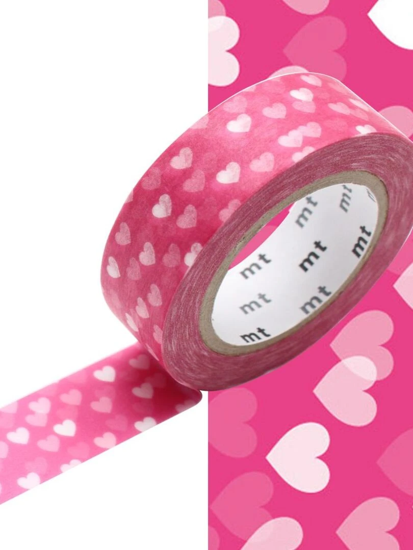Masking tape   Nuée de coeurs rose    1 5 cm x 7 m   N/A