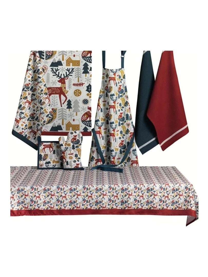 Tablier avec sangle ajustable 80x85 cm Warmy coton   Bleu