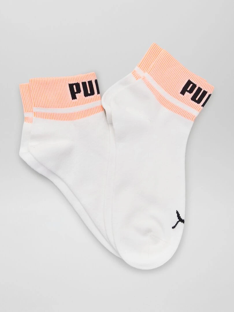 Chaussettes mi hautes 'Puma' Lot de 2 Blanc/orange