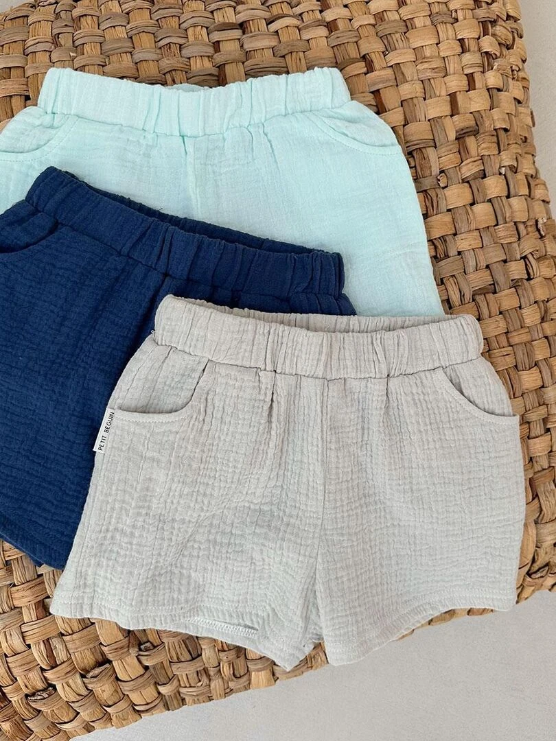 Short bébé en gaze de coton Brisbane   Ecru