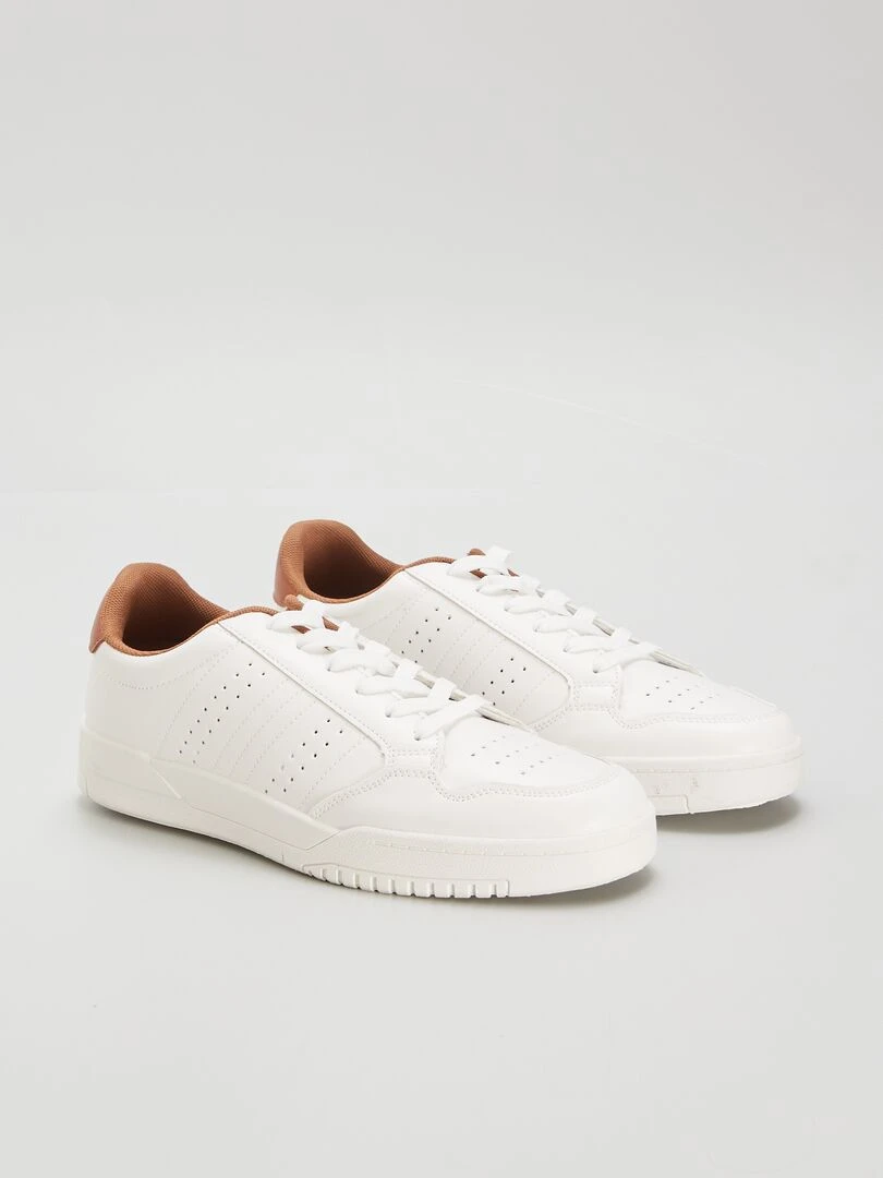 Baskets basses Blanc/marron