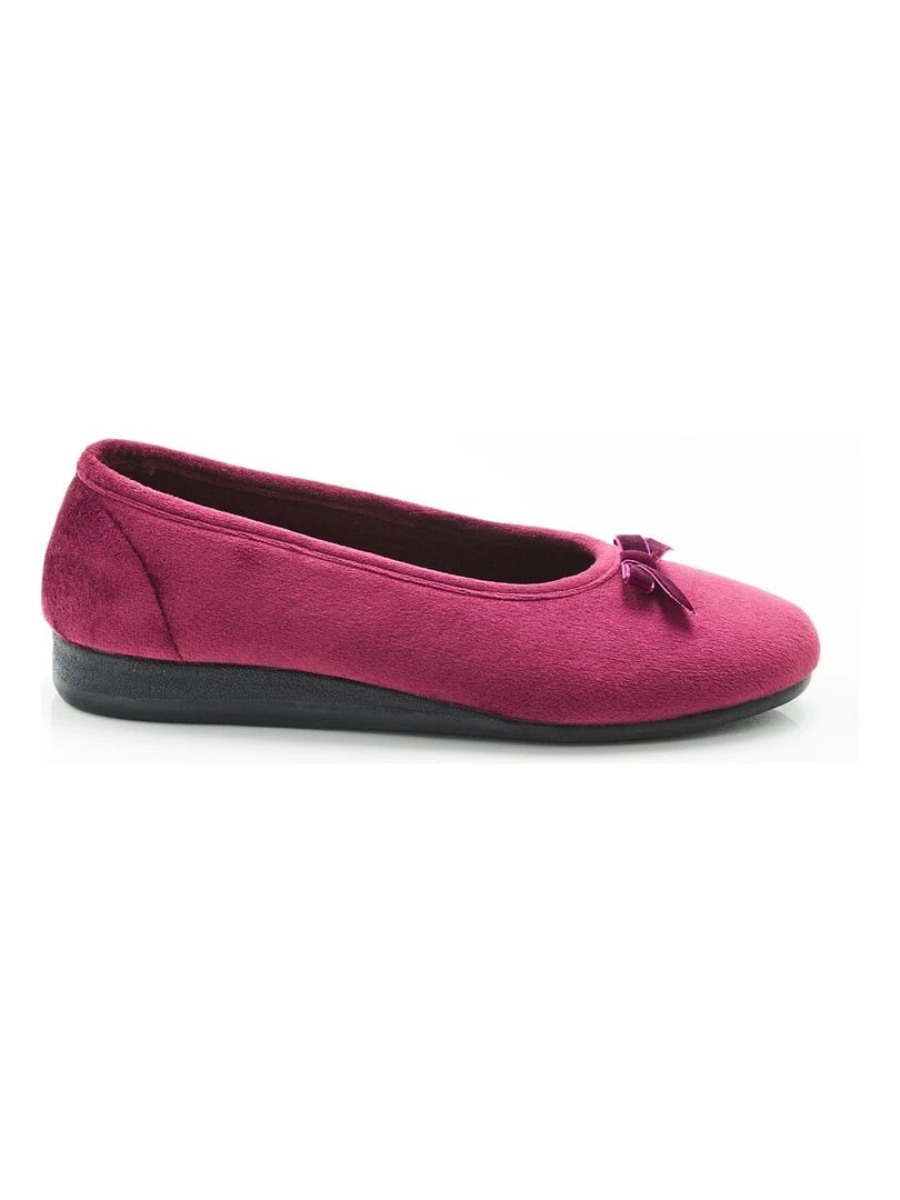 Ballerines aspect velours   Damart   Rouge