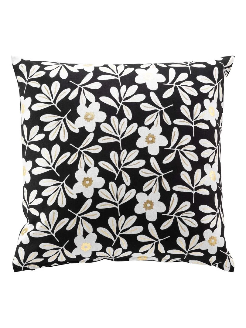 Coussin 45 x 45 cm Wilma fleur or Noir