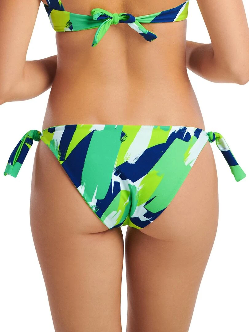 Bas maillot slip de bain réversible à nouettes Panama   Vert