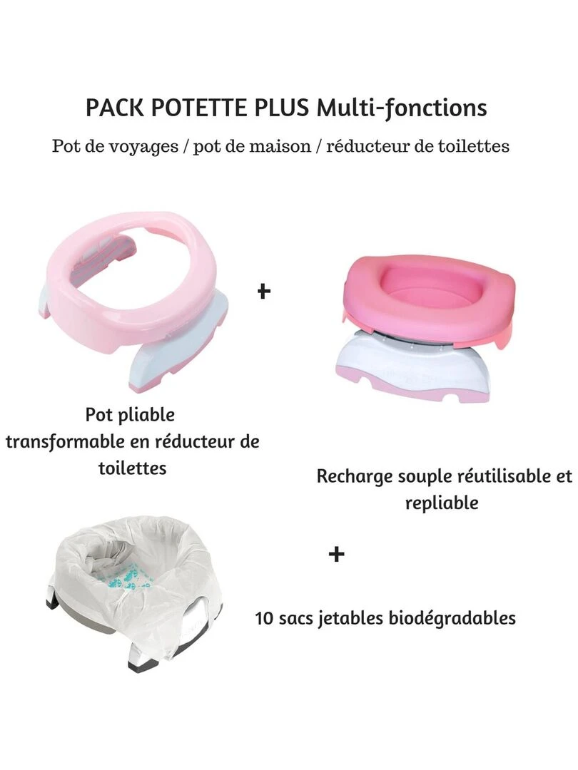 Pot bébé nomade réducteur de WC Rose clair