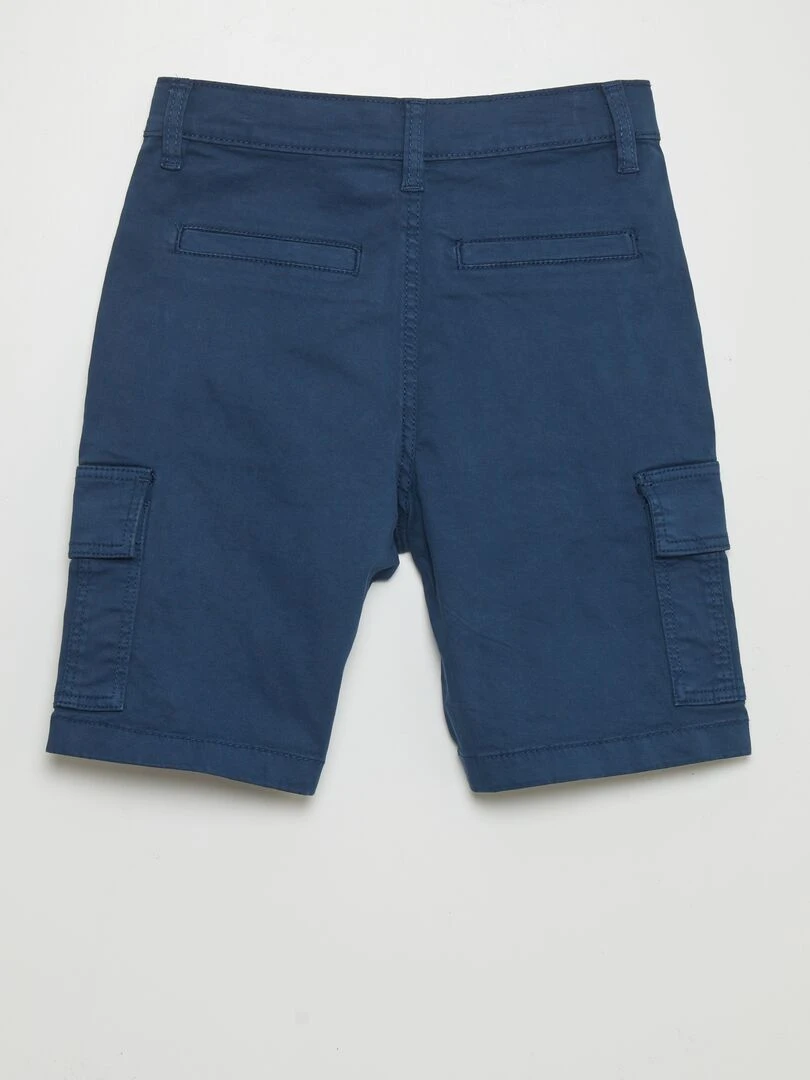 Bermuda droit à taille ajustable avec poches Marine