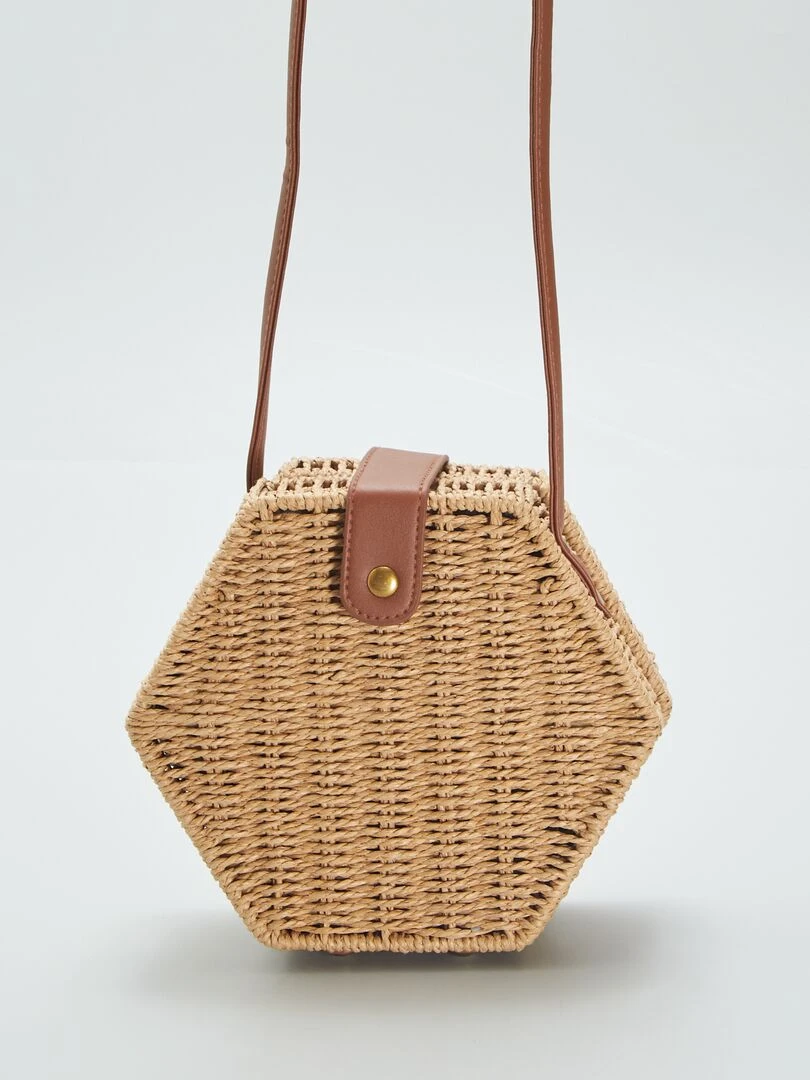 Sac panier forme hexagonale   Beige