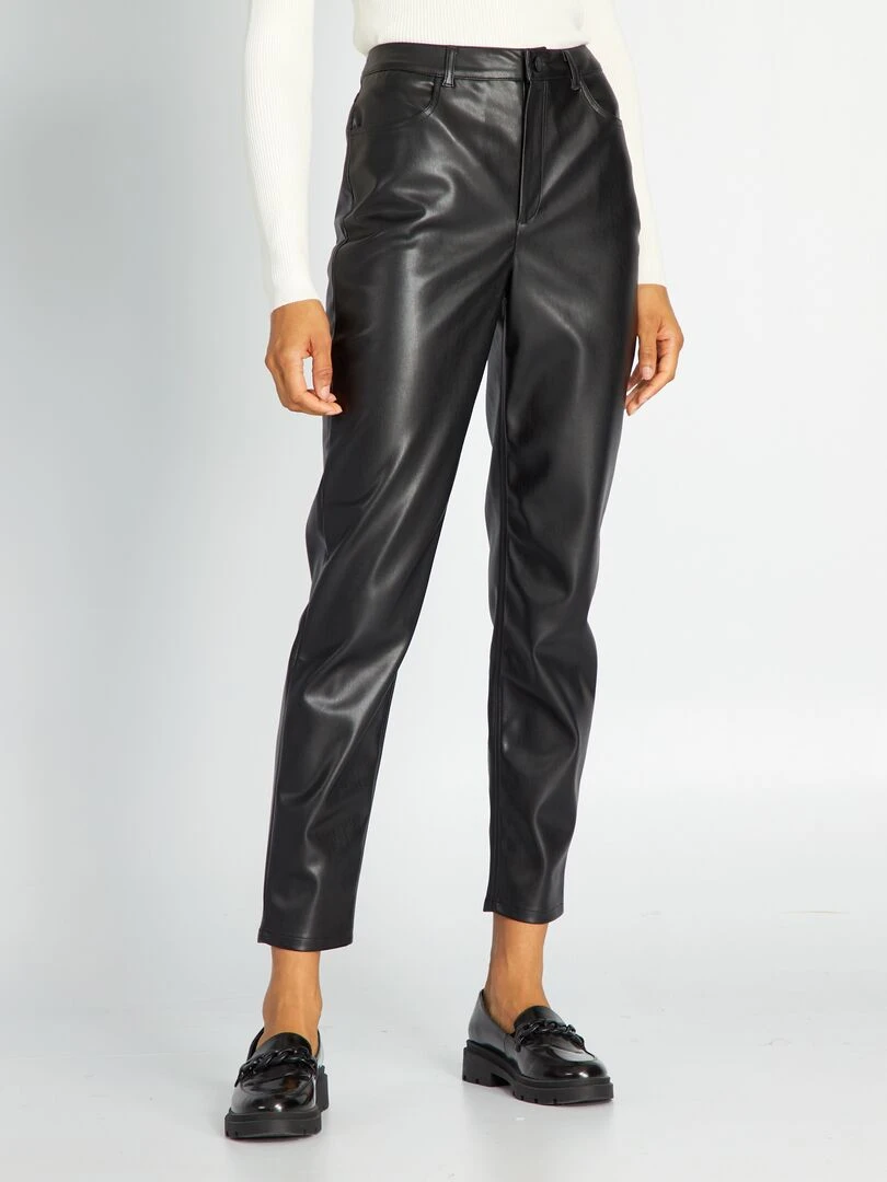 Pantalon en simili noir