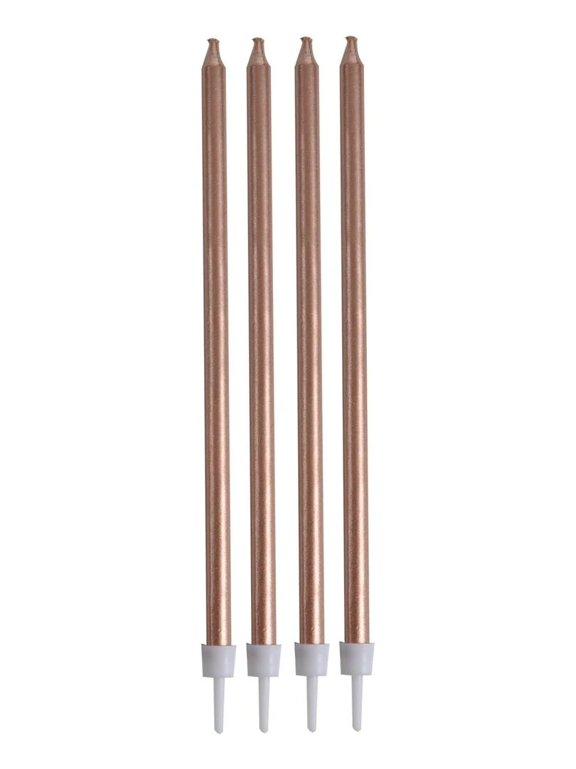 Set de 16 longues bougies d anniversaire Rose