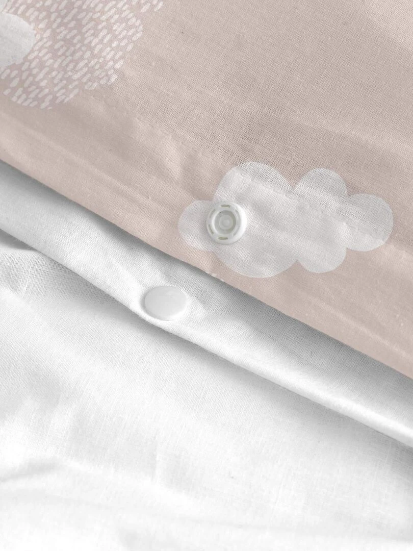 Parure housse de couette 2 pièces Clouds "Happyfriday"   Rose