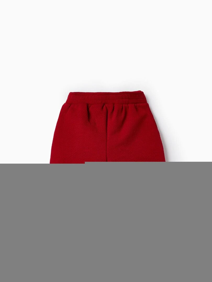 Short en maille avec nœud pour fille NOËL Rouge