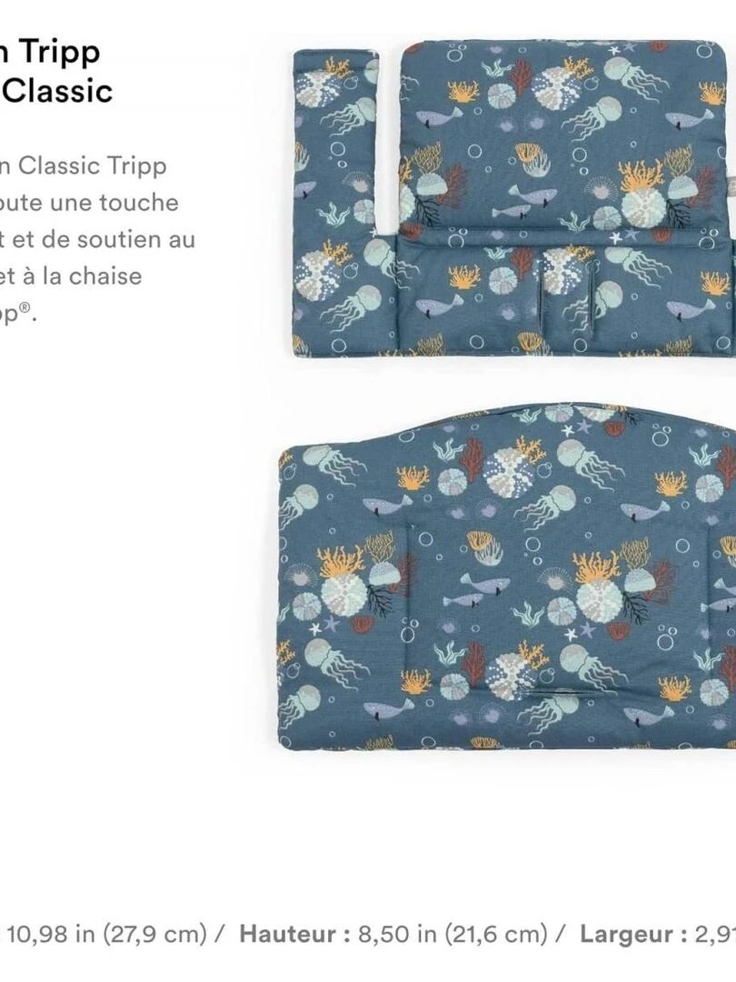 Coussin Tripp Trapp® Classic Into the Deep pour chaise Tripp Trapp   Bleu