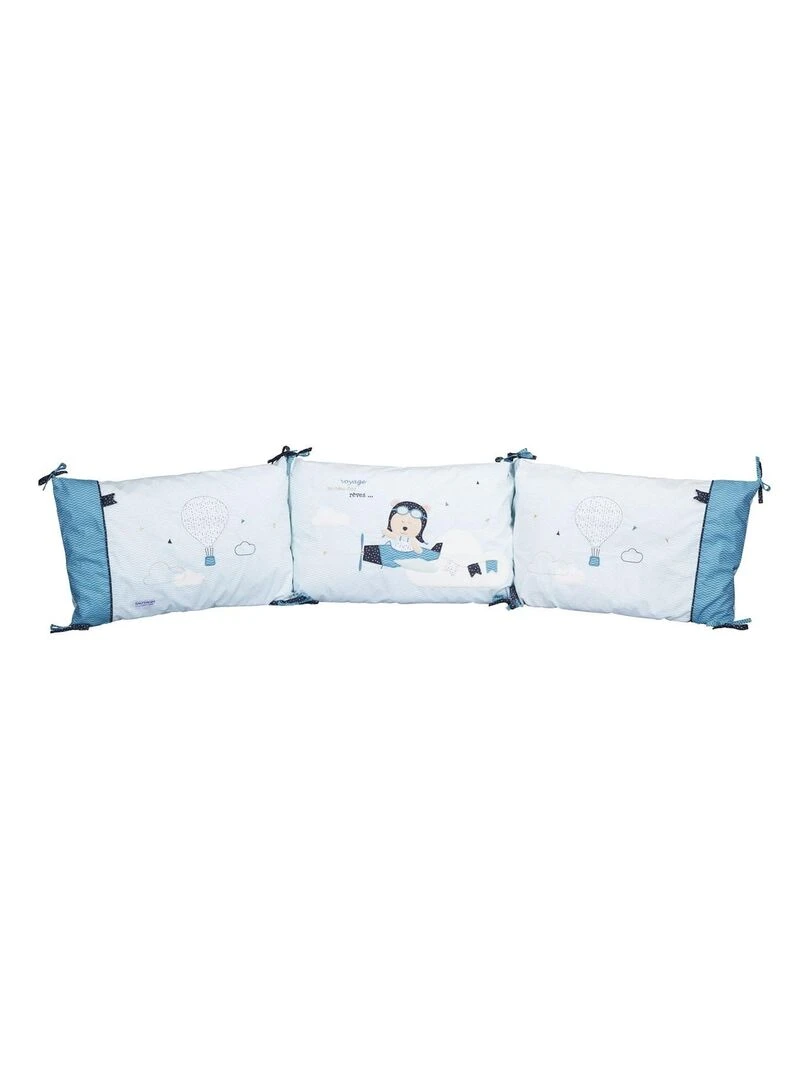 Tour de lit 120x60 ou 140x70 en coton bleu SAUTHON Bleu