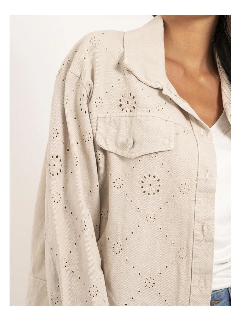 Veste broderies anglaises UKRINE   Beige