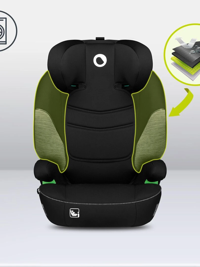 LIONELO Lars i Size   Siège auto bébé évolutif   Groupe 2 3   Noir   Noir Gris