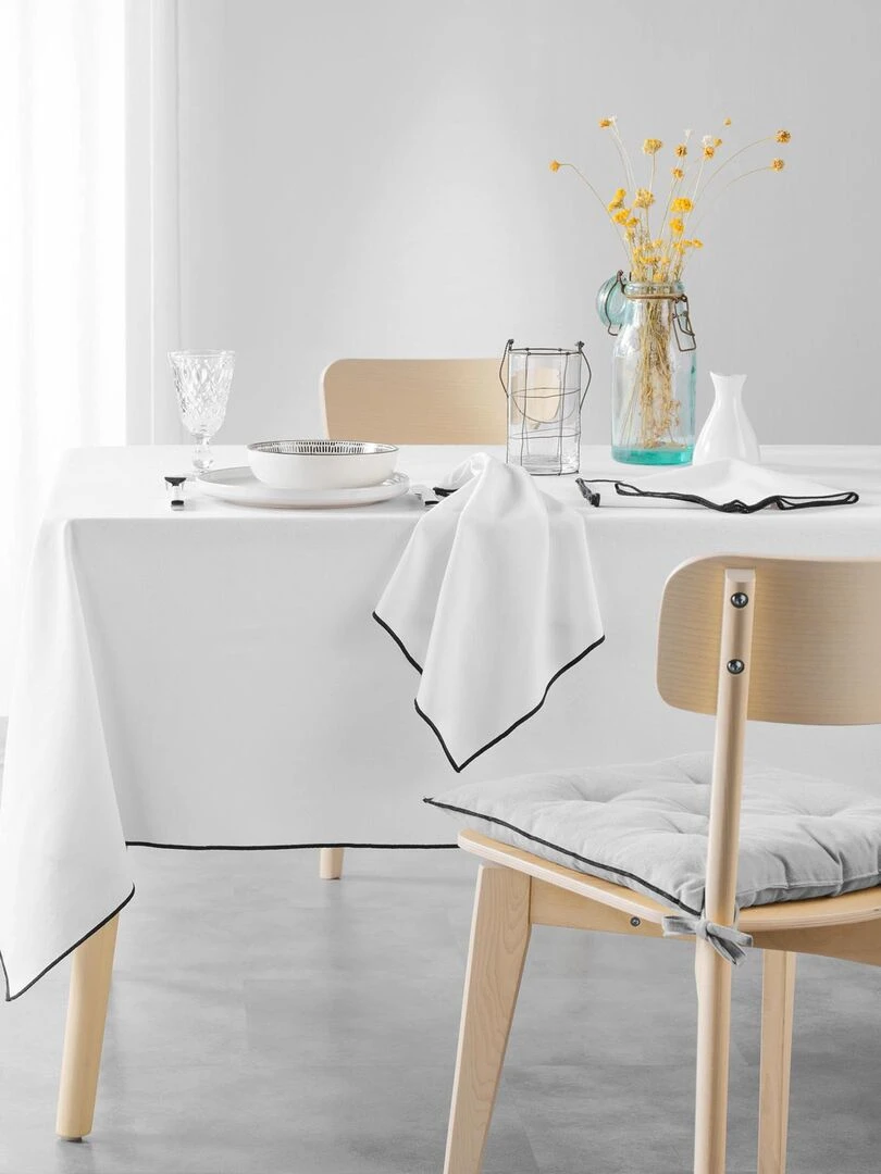 Nappe bourdonnée en coton recyclé   Blanc