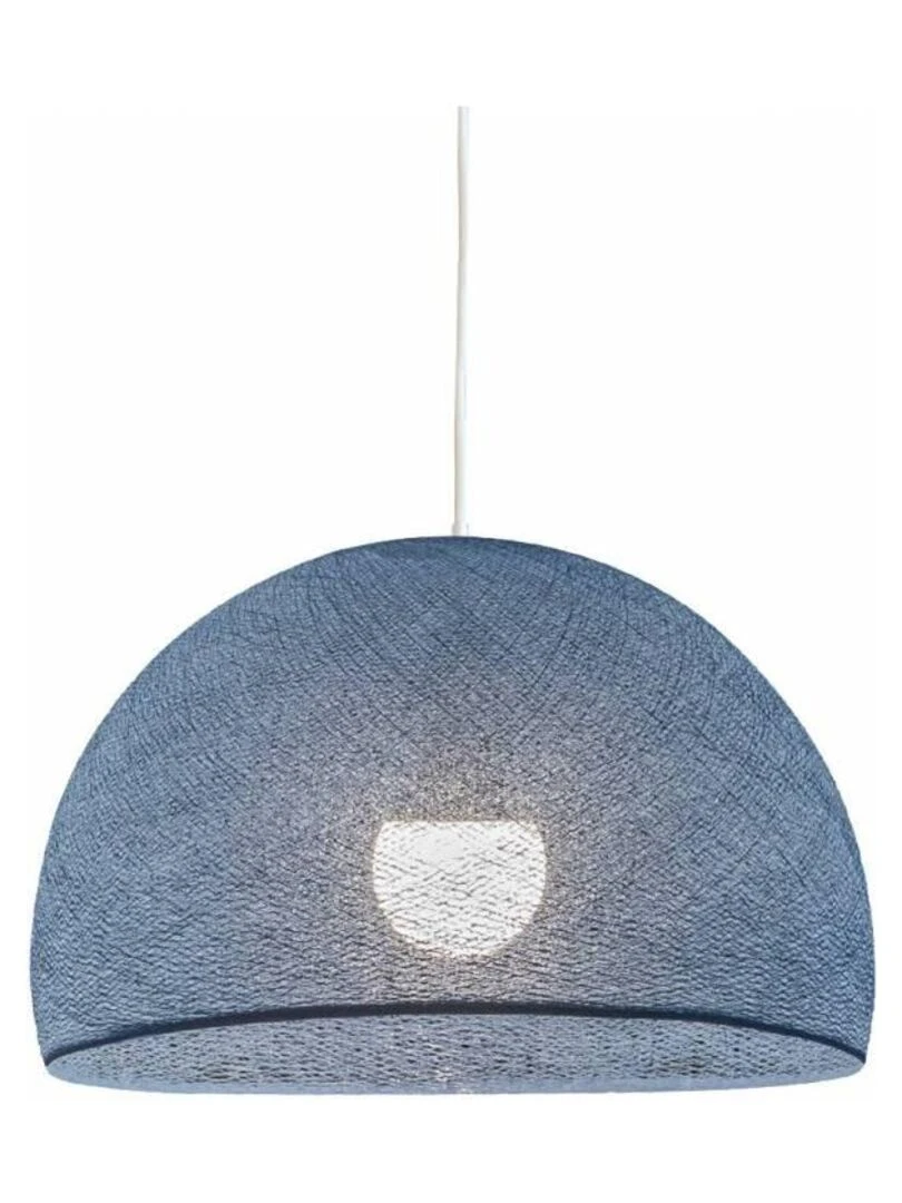 Abat jour coupole denim 50 et sa suspension simple Bleu céladon