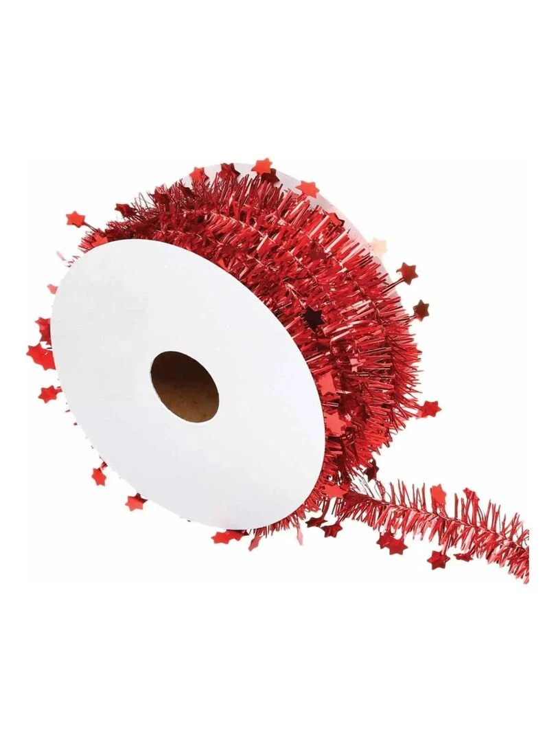 Rouleau guirlande de Noel etoile 2 plis Rouge