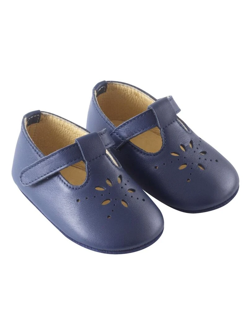 Salomé cuir souple Bleu marine