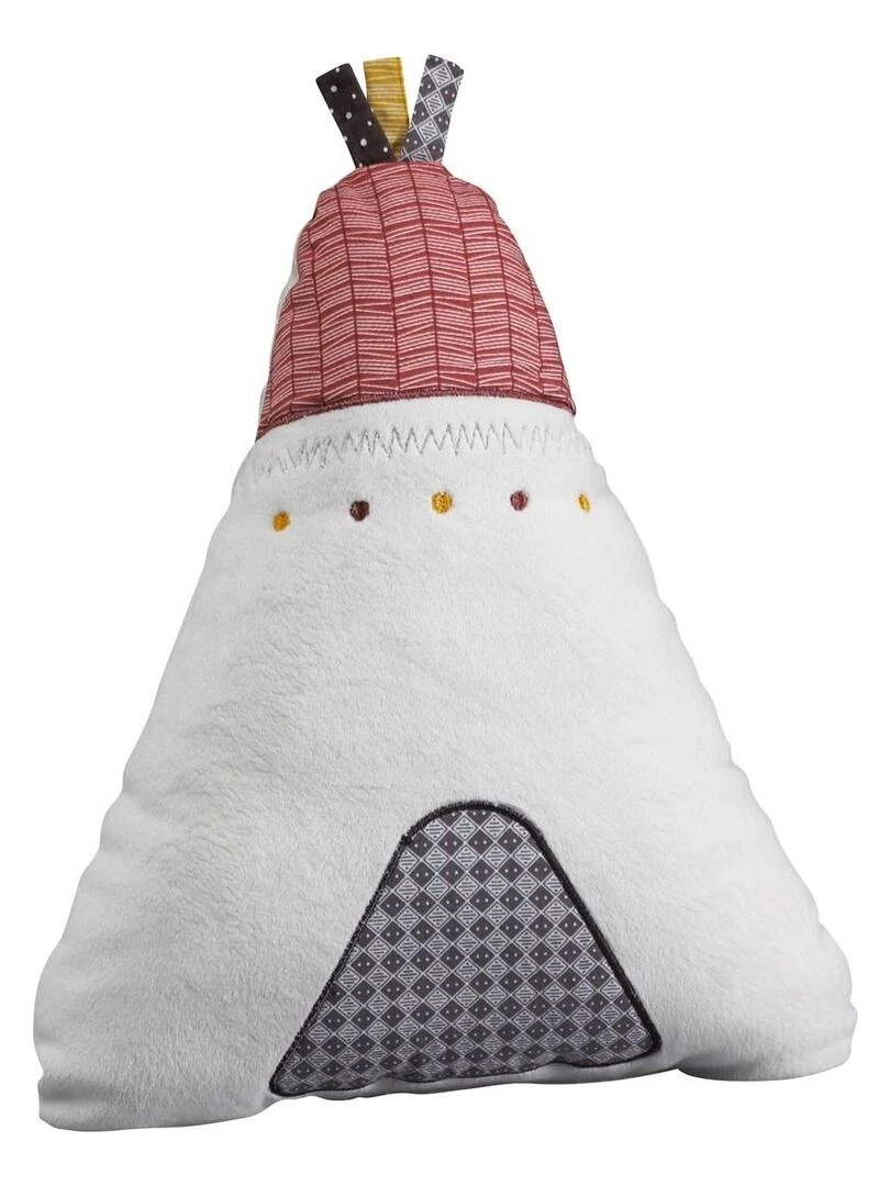 Coussin déco Tipi 27x22cm en polyester blanc SAUTHON Blanc