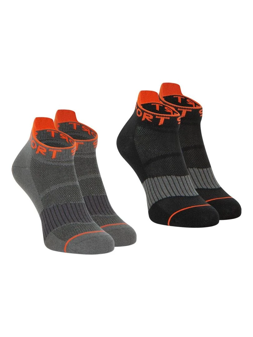 Lot de 2 paires de socquettes homme Running Gris