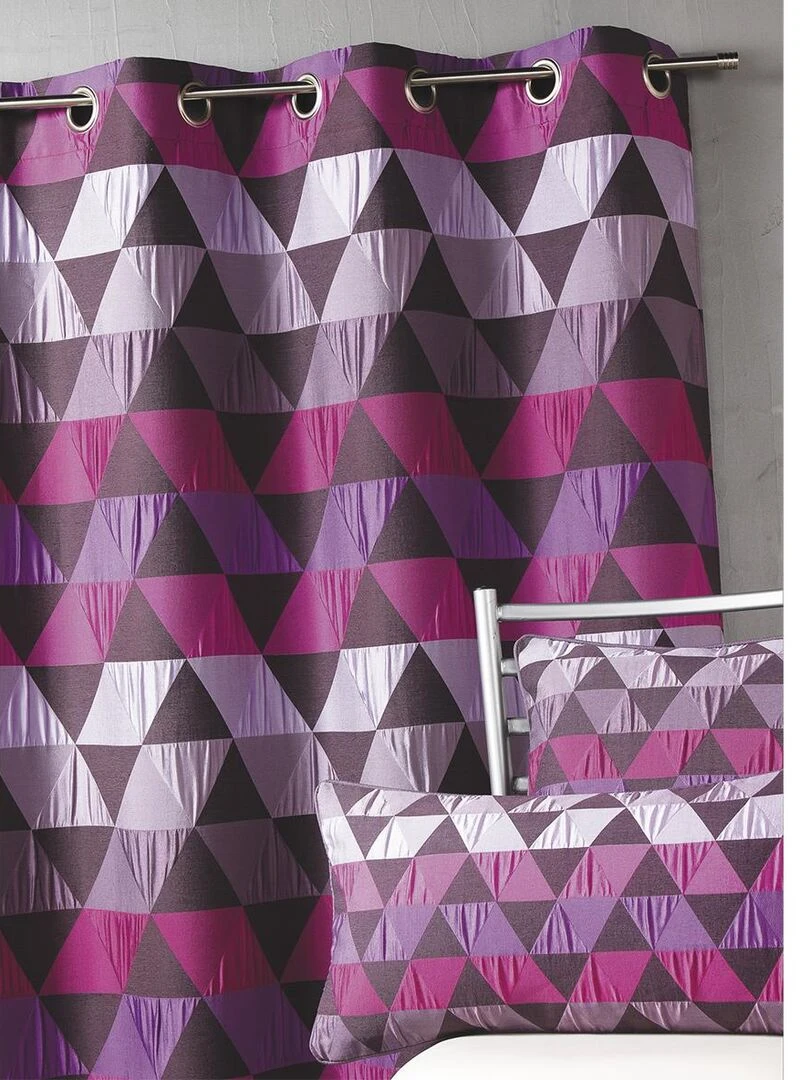 Rideau ameublement Jacquard 'triangles' Violet prune