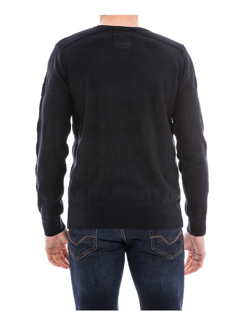 Pull col rond pur coton ADALYS Bleu marine