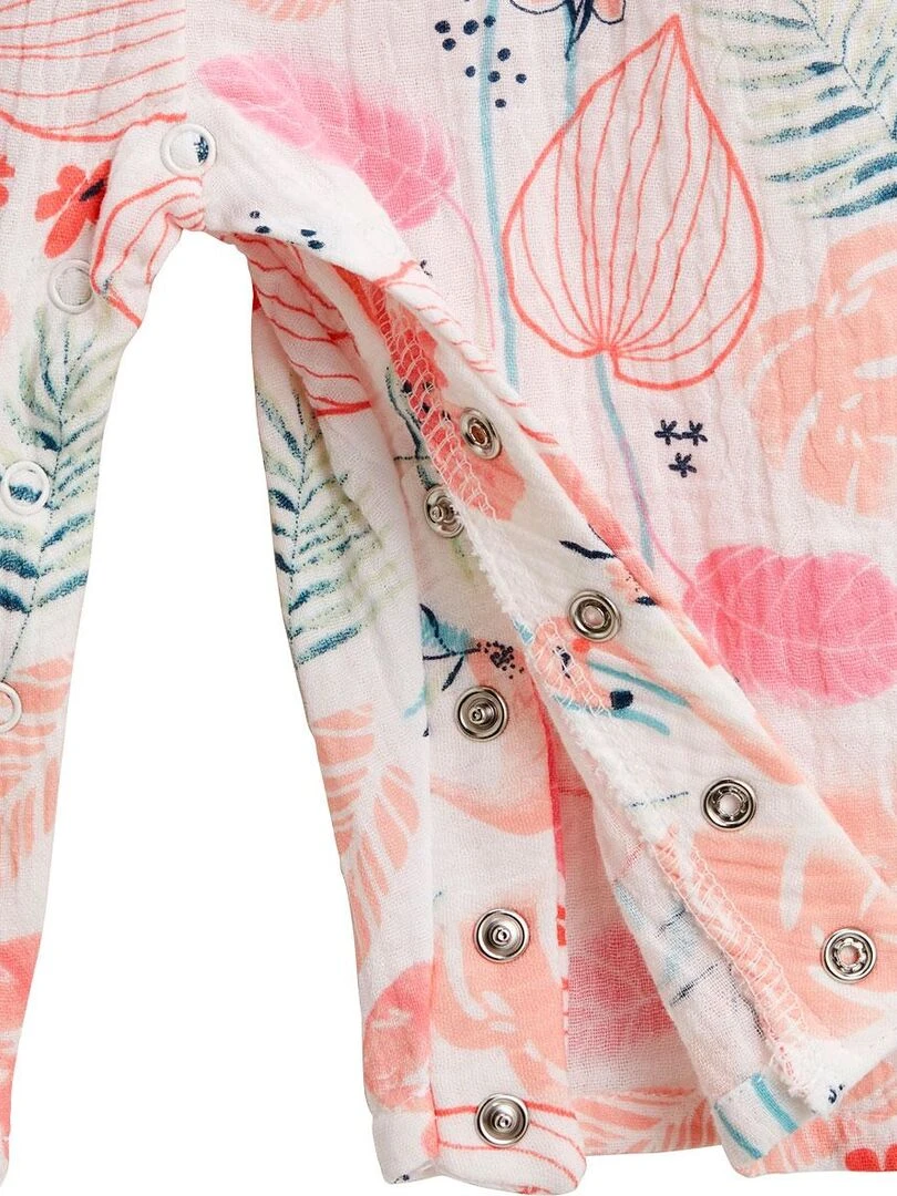 Combinaison bébé en gaze de coton Caraïbes   Rose