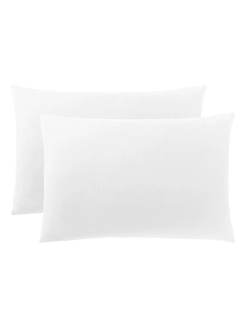 Lot De 2 Taies D'oreiller Blanc 50 X 70 Cm / 100% Coton / 57 Fils/cm² Blanc
