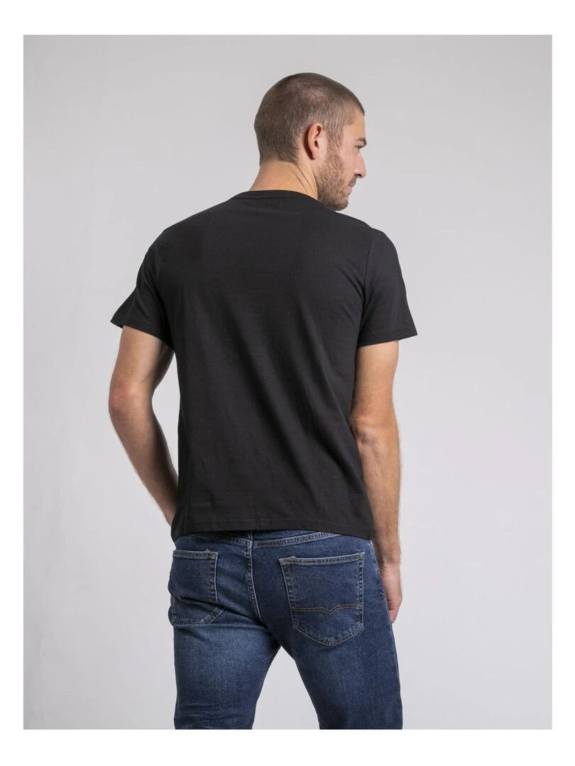 T shirt col rond pur coton JUPILAR Noir