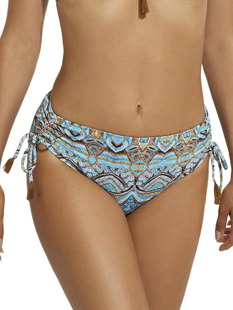 Bas maillot slip de bain taille haute Mai Thai Bleu turquoise
