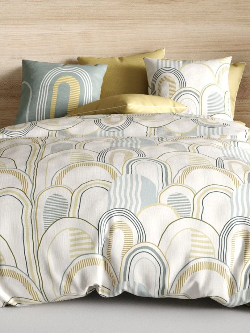 Housse de couette 260x240 Colizé + 2 taies 100% coton 57 fils   Blanc