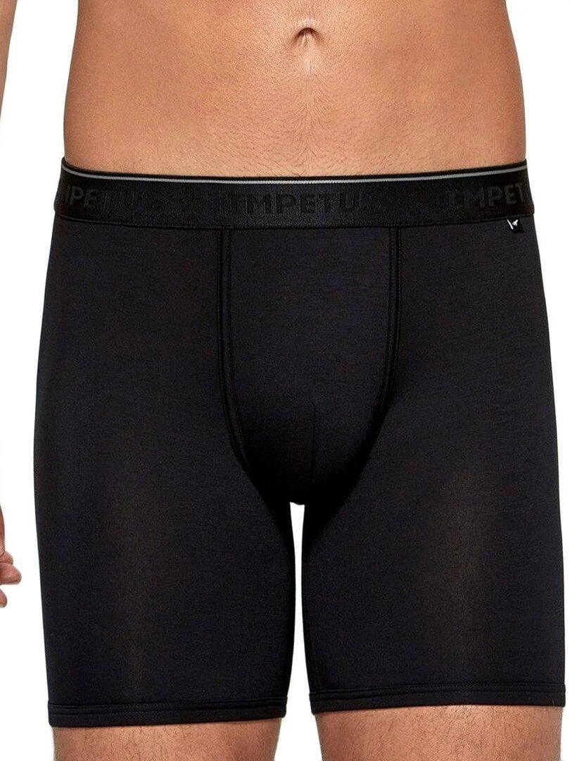 Boxer long en fibre lyocell Travel Noir