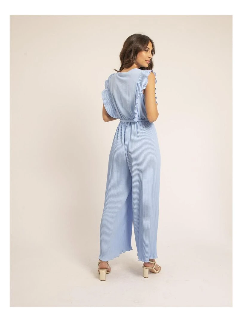 Combi pantalon plissée EDENA Bleu ciel