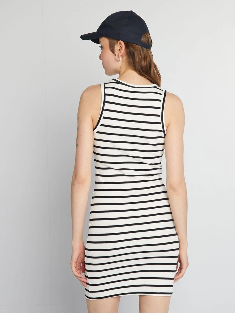 Robe courtes moulante côtelé   Blanc