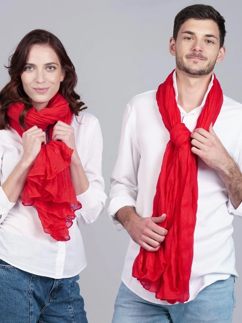 Chèche coton Uni Rouge clair