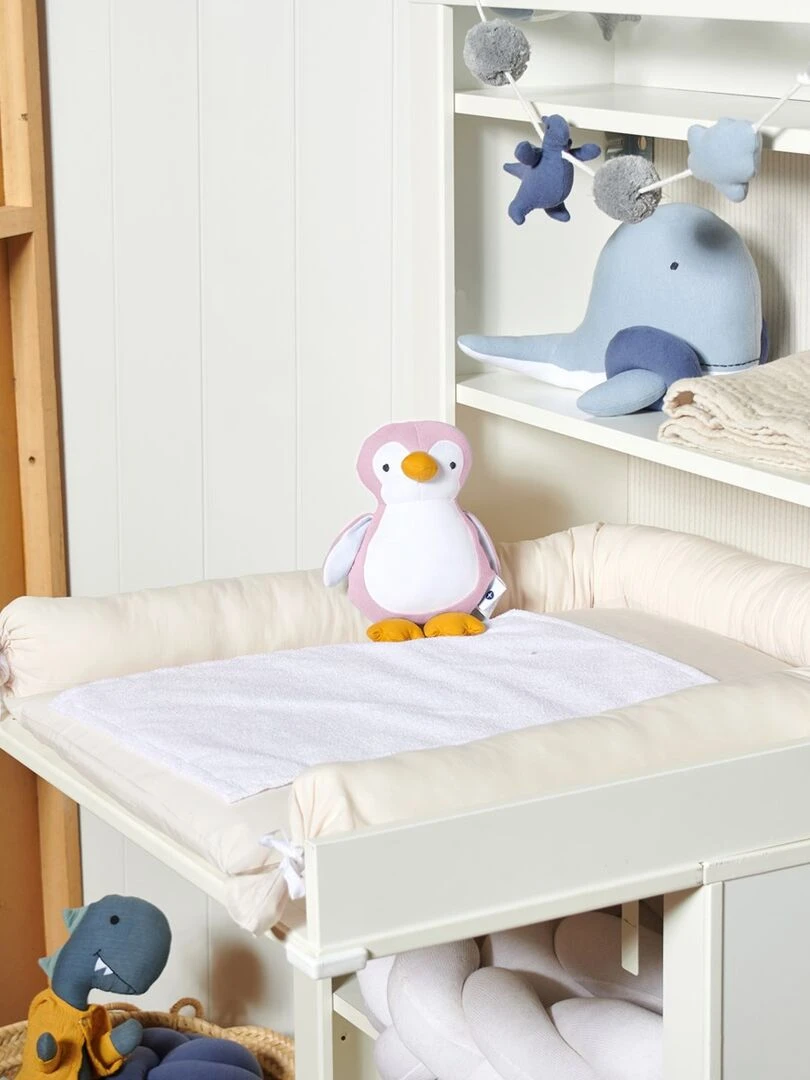 Boîte à musique en coton jersey pingouin Rose