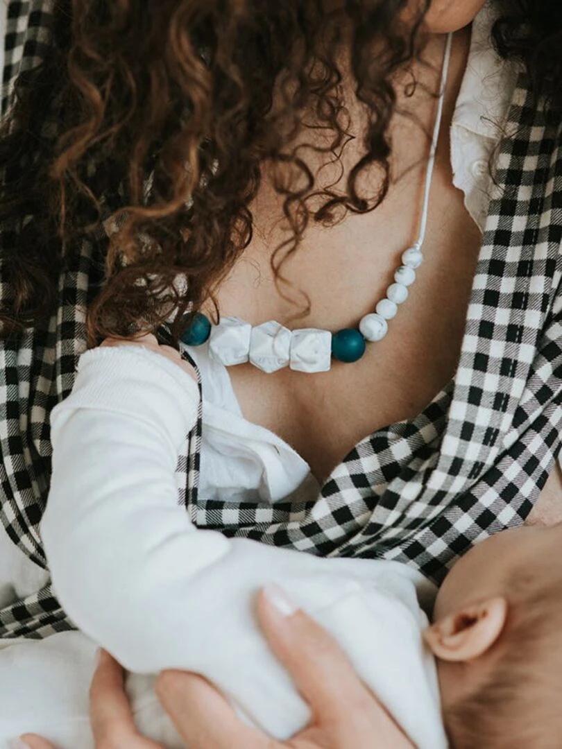 Collier d'allaitement Lou Blanc Bleu
