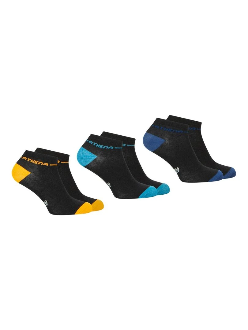 Lot de 3 paires de socquettes homme Easy Color Noir