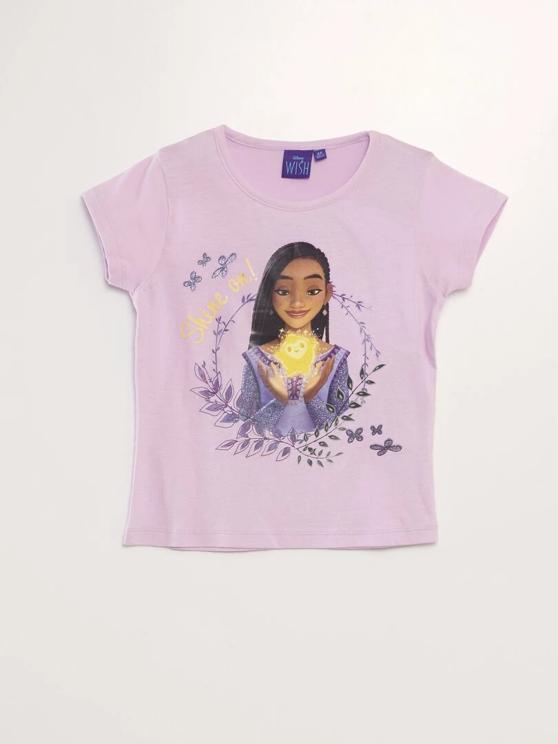 Tee shirt print 'Wish' Violet